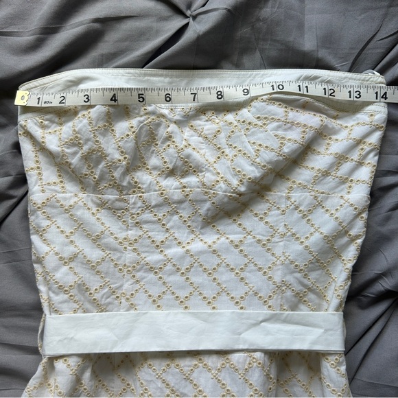 BCBGirls Cream and Gold Strapless Dress - Picture 5 of 8